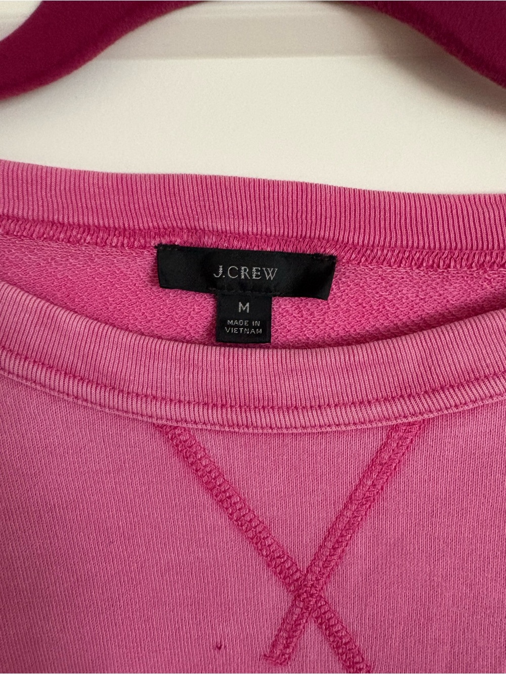 J. Crew Vibrant Pink Washed Crewneck Sweatshirt - Picture 2 of 2